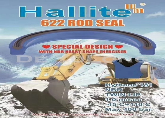 Hallite Genuine Enhanced Rod Seal Hydraulic Cylinder Oil Seal H622 with Xring