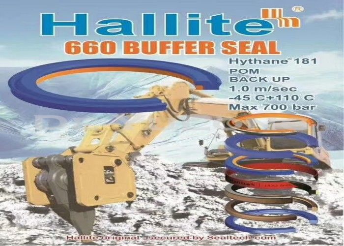 Hallite Genuine HBY Hydraulic Cylinder Rod Seal Buffer Ring H660 Ozone Resistance